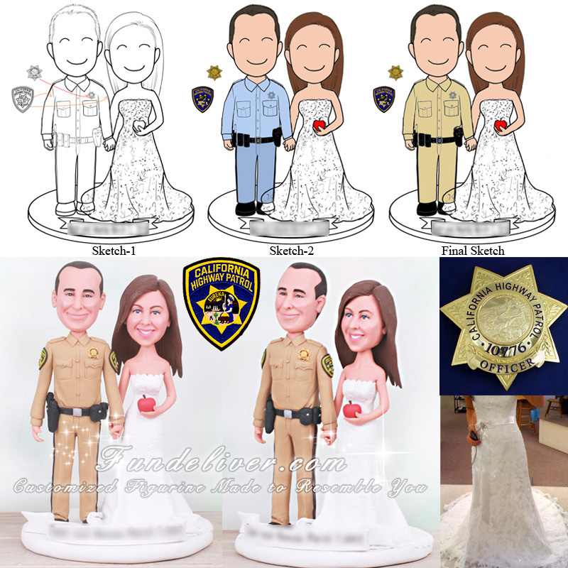 police and teacher cake toppers